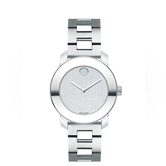 New Movado Bold Stainless Crystal Glitter Dial Womens Watch 3600568 Movado 3600568 Store Display 9.5 out of 10 Womens Bold  main image 4